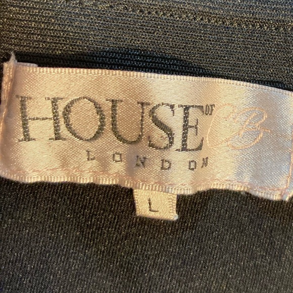 House of CB London Vintage Jersey Knit Strapless Mini Dress Black Small/Medium - Picture 4 of 10